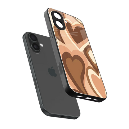 Cocoa Heartbeat sleek iphone 17 cover with tempered glass back and TPU edges