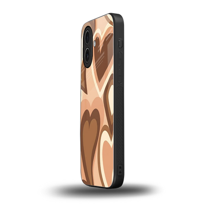 Cocoa Heartbeat iphone 17 mobile cover | shockproof glass phone case