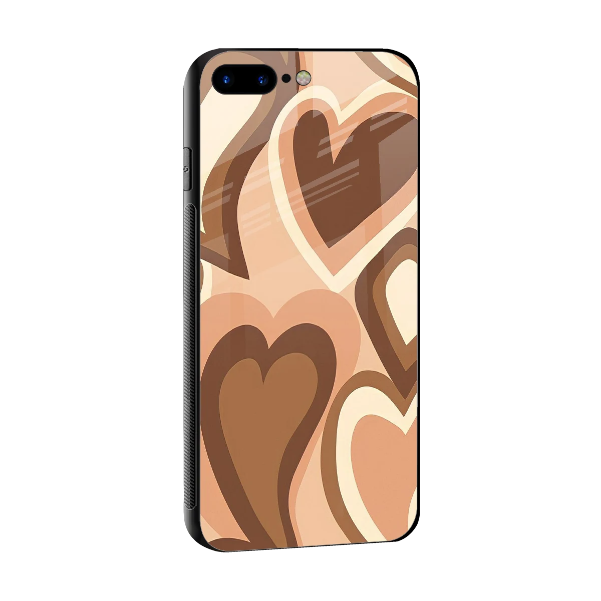 Cocoa Heartbeat sleek iphone 8 plus cover with tempered glass back and TPU edges