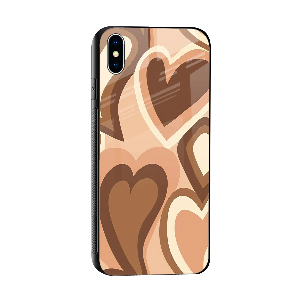 Cocoa Heartbeat sleek iphone xs max cover with tempered glass back and TPU edges