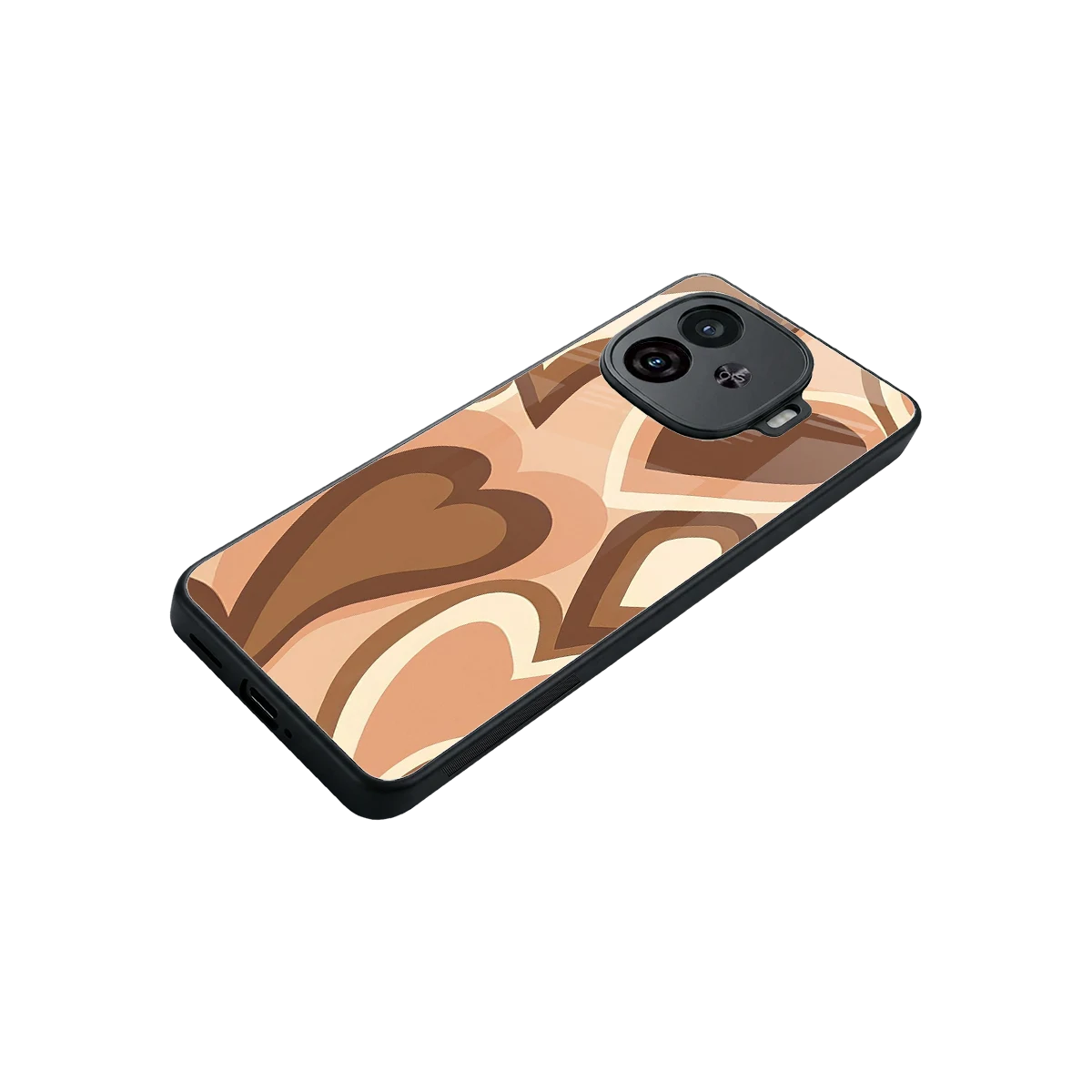 Cocoa Heartbeat stylish phone case for iqoo neo 10r 5g | glossy glass and slim fit