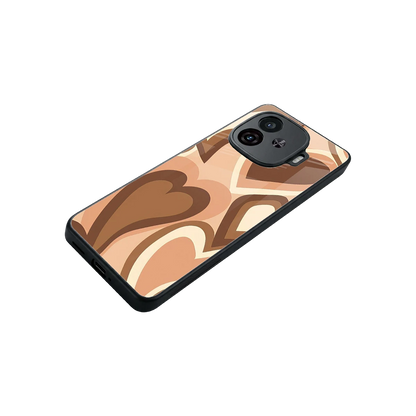 Cocoa Heartbeat stylish phone case for iqoo neo 10r 5g | glossy glass and slim fit