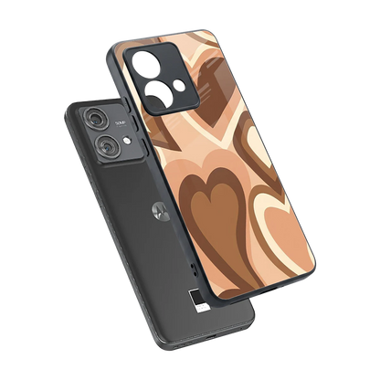 Cocoa Heartbeat sleek motorola edge 40 neo 5g cover with tempered glass back and TPU edges