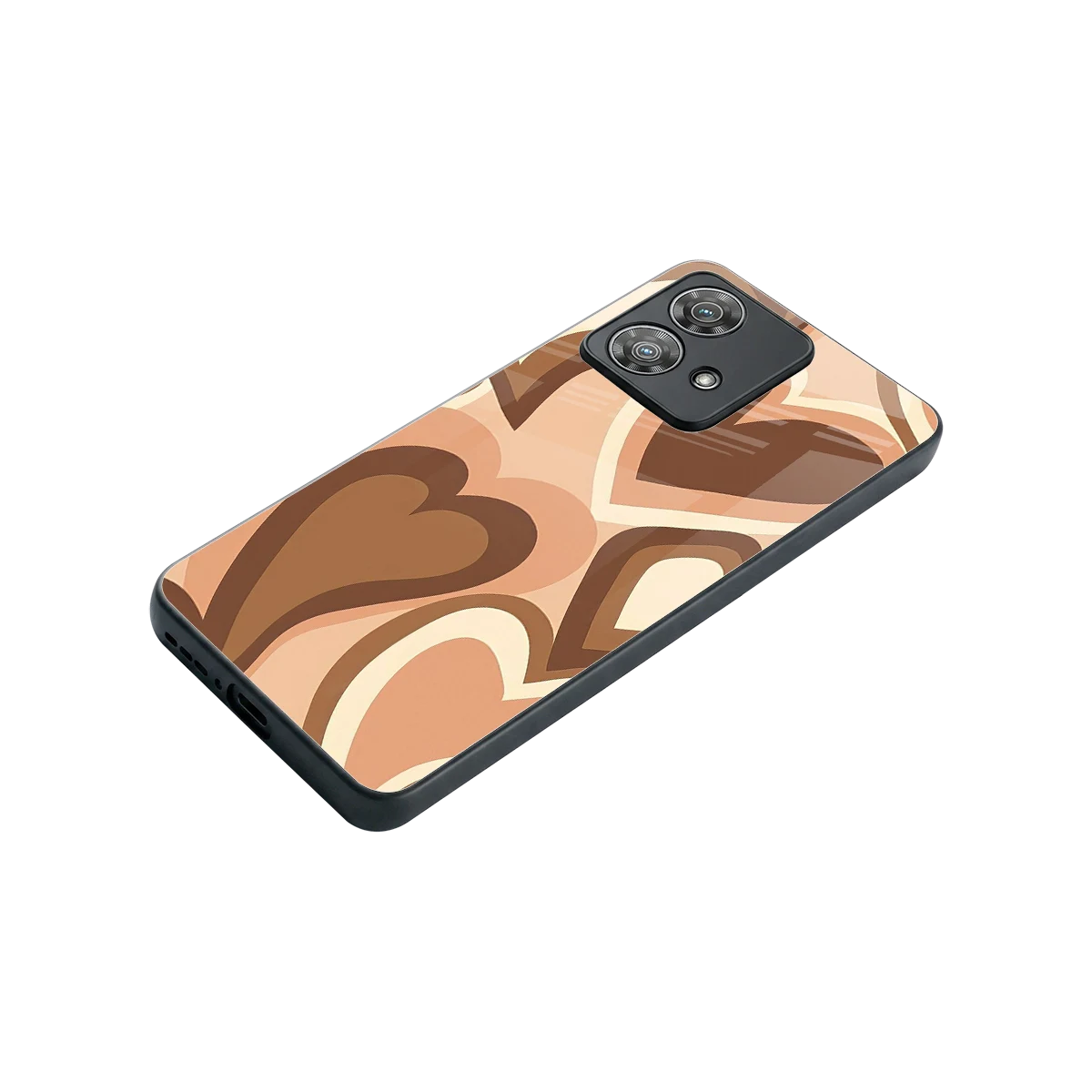 Cocoa Heartbeat stylish phone case for motorola edge 40 neo 5g | glossy glass and slim fit