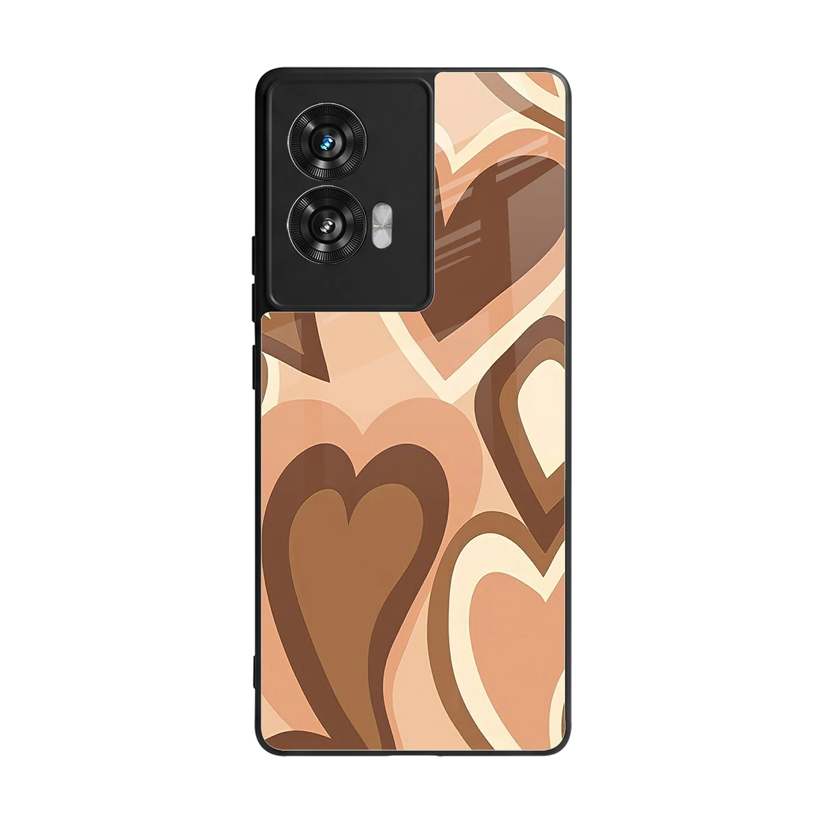 Cocoa Heartbeat back phone cover | glass case for motorola edge 50 fusion