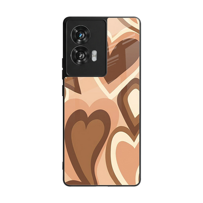 Cocoa Heartbeat back phone cover | glass case for motorola edge 50 fusion