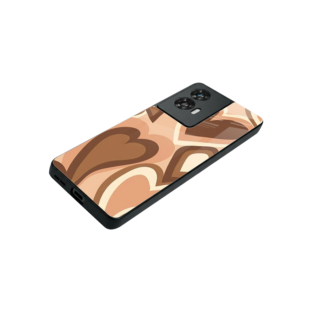 Cocoa Heartbeat stylish phone case for motorola edge 50 fusion | glossy glass and slim fit