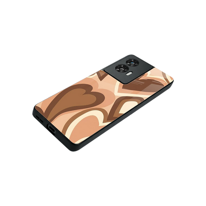 Cocoa Heartbeat stylish phone case for motorola edge 50 fusion | glossy glass and slim fit