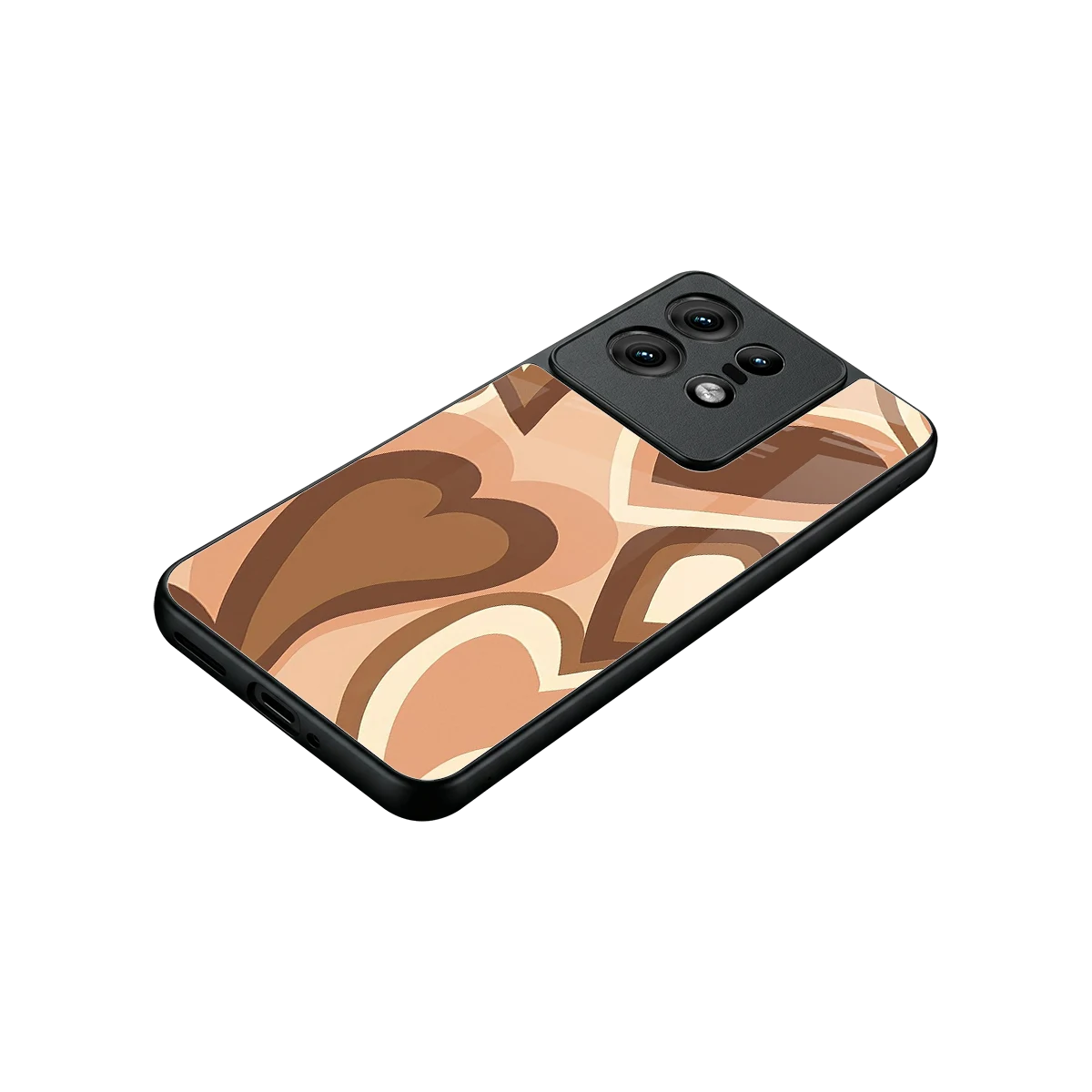 Cocoa Heartbeat stylish phone case for motorola edge 50 pro | glossy glass and slim fit