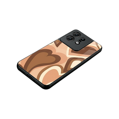 Cocoa Heartbeat stylish phone case for motorola edge 50 pro | glossy glass and slim fit