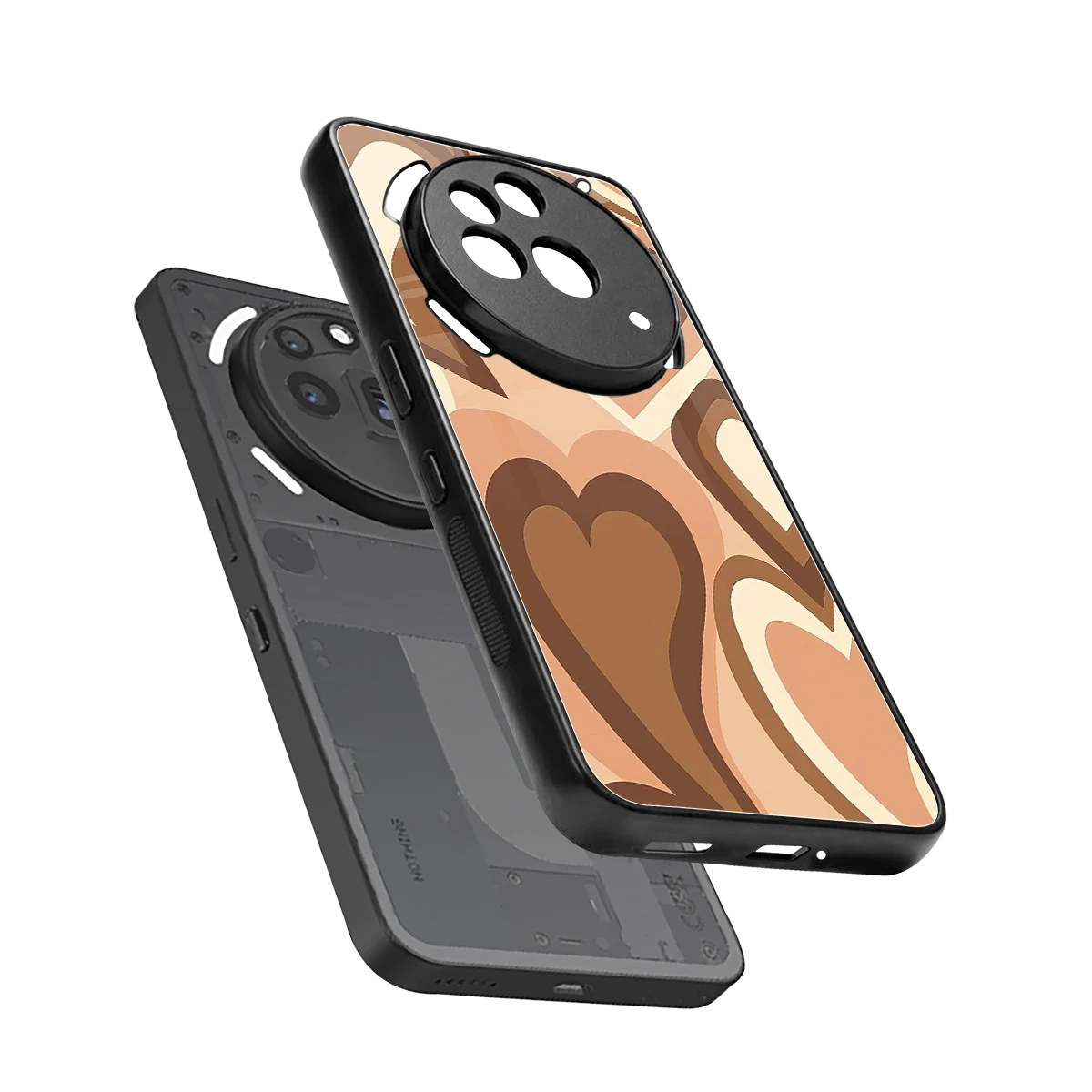 Cocoa Heartbeat sleek nothing phone 3a pro cover with tempered glass back and TPU edges