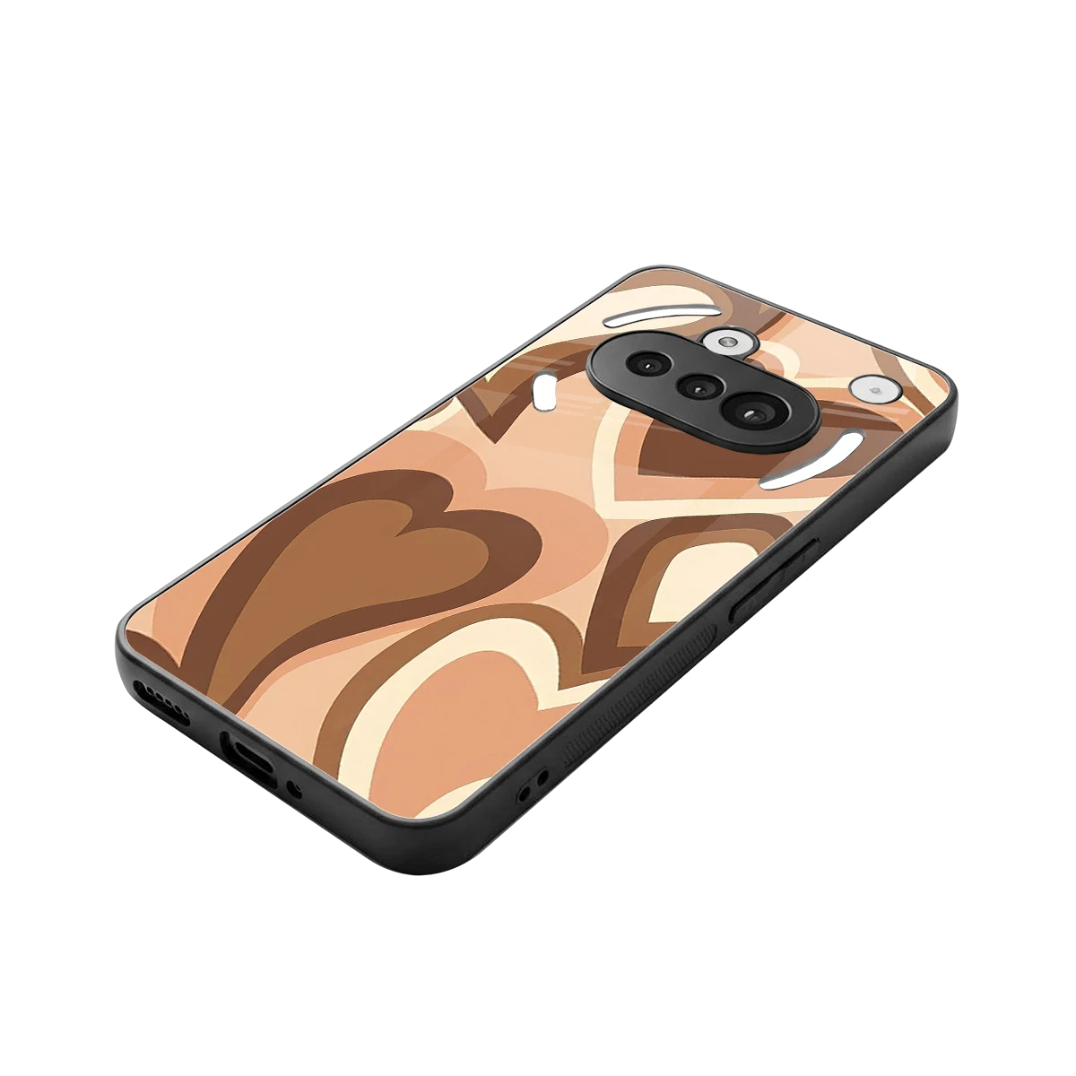 Cocoa Heartbeat stylish phone case for nothing phone 3a | glossy glass and slim fit