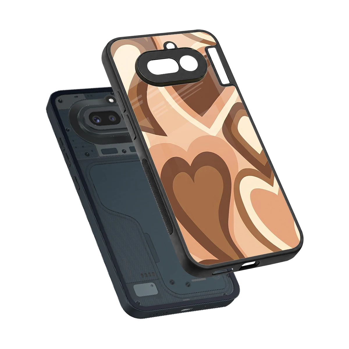 Cocoa Heartbeat sleek nothing phone 4a cover with tempered glass back and TPU edges