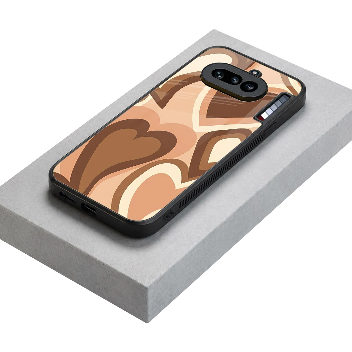 Cocoa Heartbeat stylish phone case for nothing phone 4a | glossy glass and slim fit