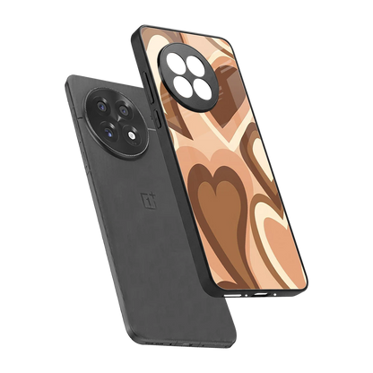 Cocoa Heartbeat sleek oneplus 13r cover with tempered glass back and TPU edges