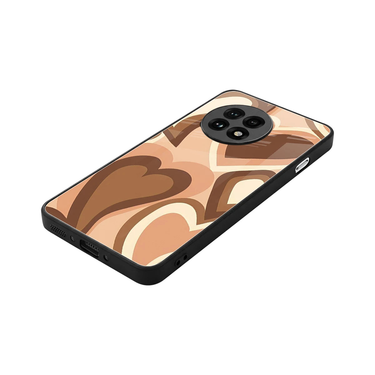 Cocoa Heartbeat stylish phone case for oneplus 13r | glossy glass and slim fit