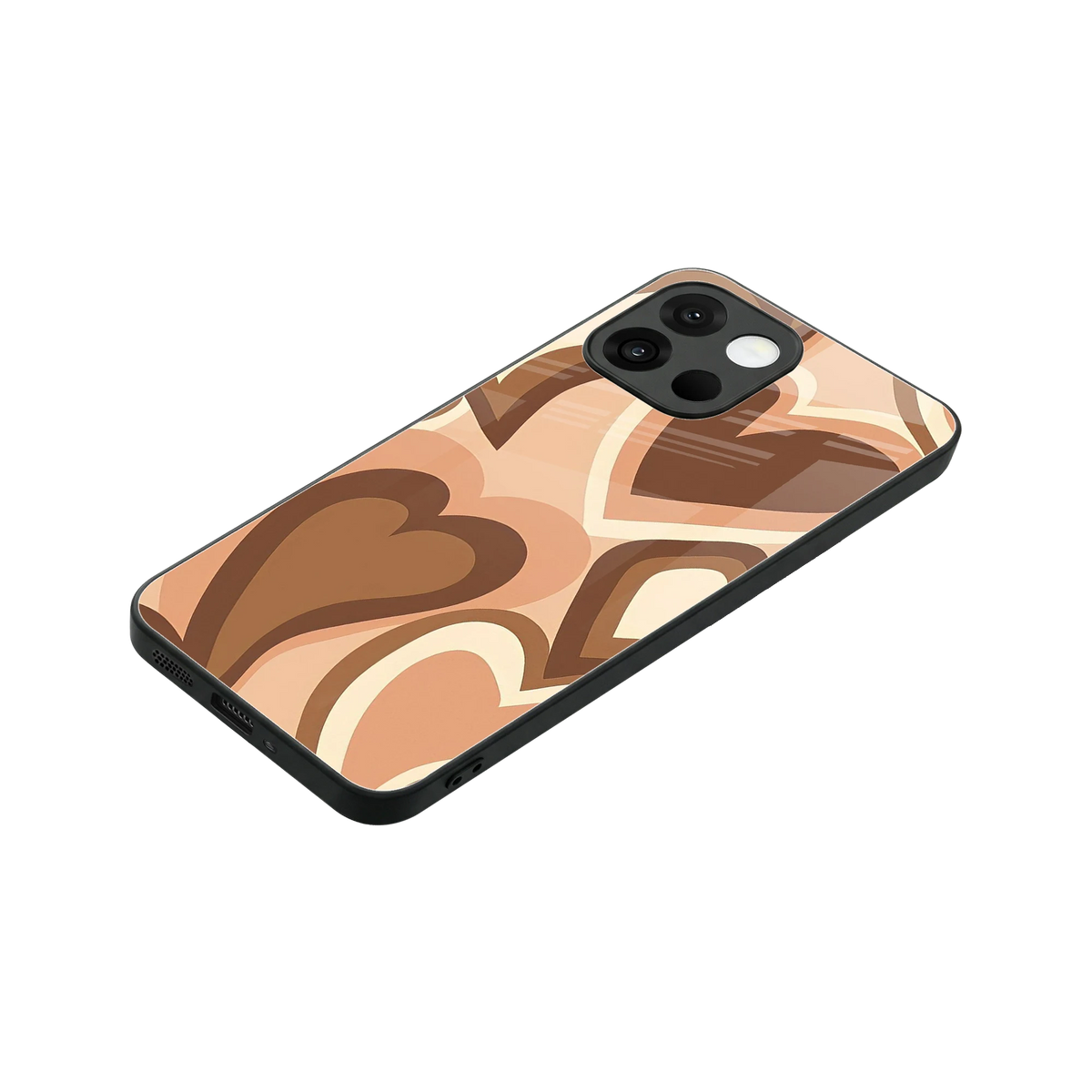 Cocoa Heartbeat stylish phone case for oneplus 13s | glossy glass and slim fit