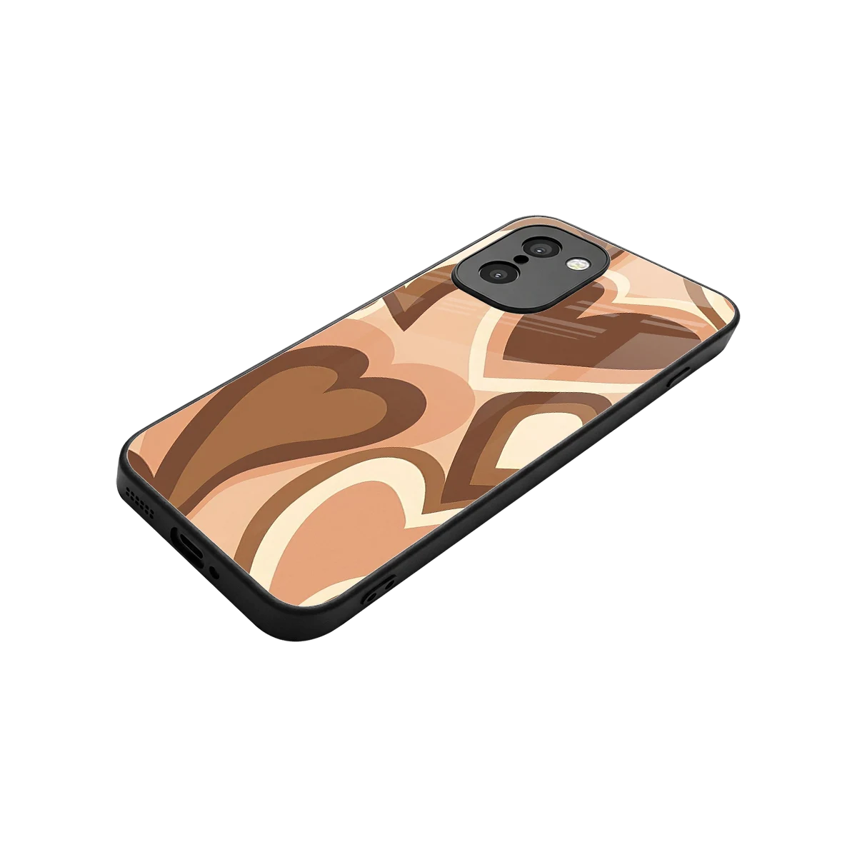 Cocoa Heartbeat stylish phone case for oneplus 15r | glossy glass and slim fit