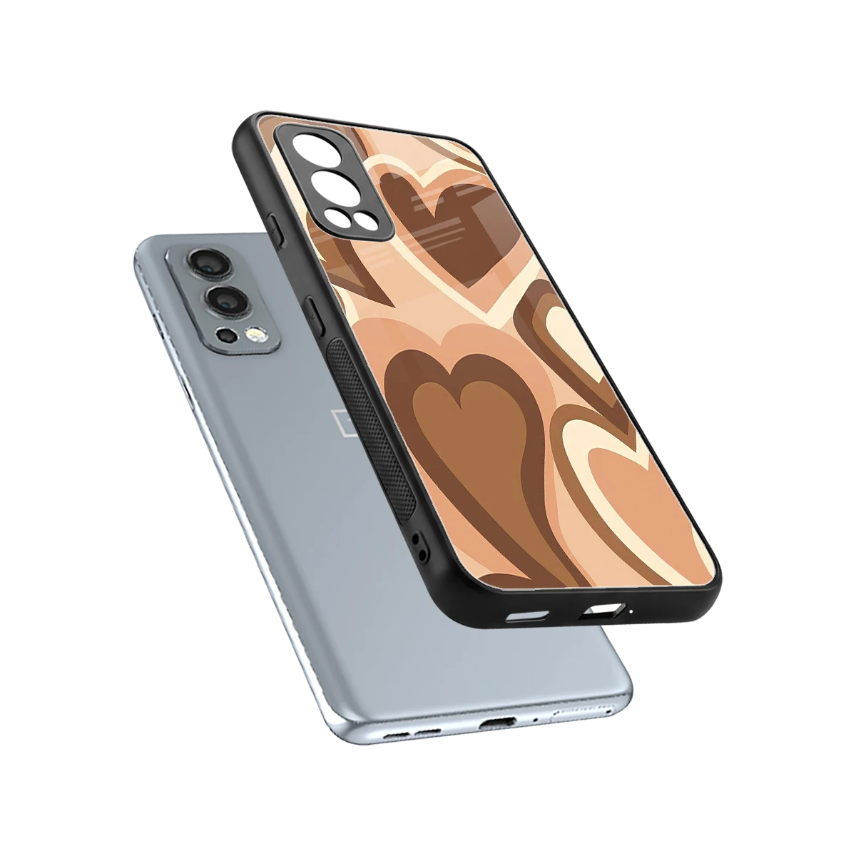 Cocoa Heartbeat sleek oneplus nord 2 cover with tempered glass back and TPU edges