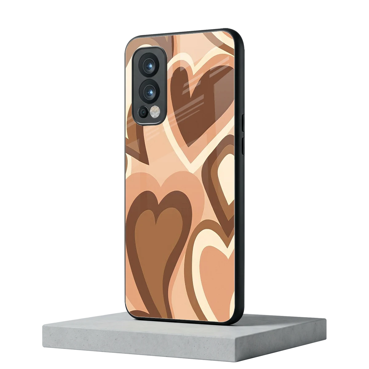 Cocoa Heartbeat oneplus nord 2 mobile cover | shockproof glass phone case