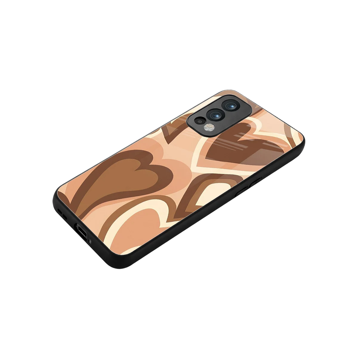 Cocoa Heartbeat stylish phone case for oneplus nord 2 | glossy glass and slim fit