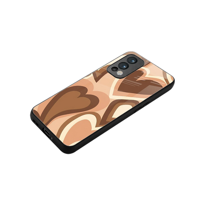 Cocoa Heartbeat stylish phone case for oneplus nord 2 | glossy glass and slim fit