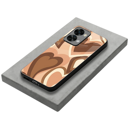 Cocoa Heartbeat stylish phone case for oneplus nord 2t | glossy glass and slim fit