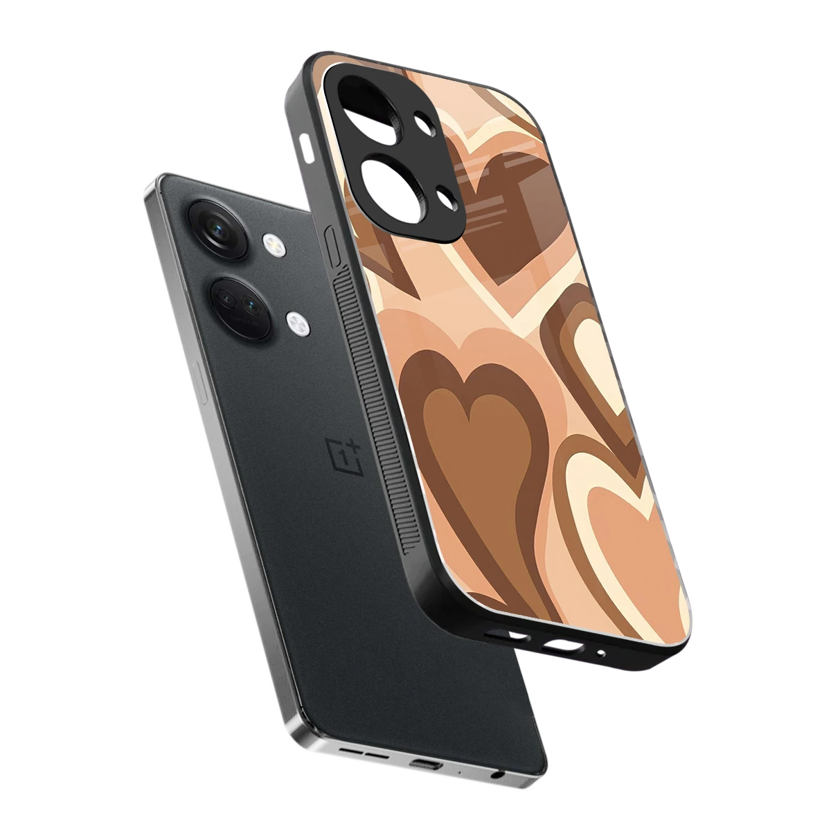 Cocoa Heartbeat sleek oneplus nord 3 cover with tempered glass back and TPU edges