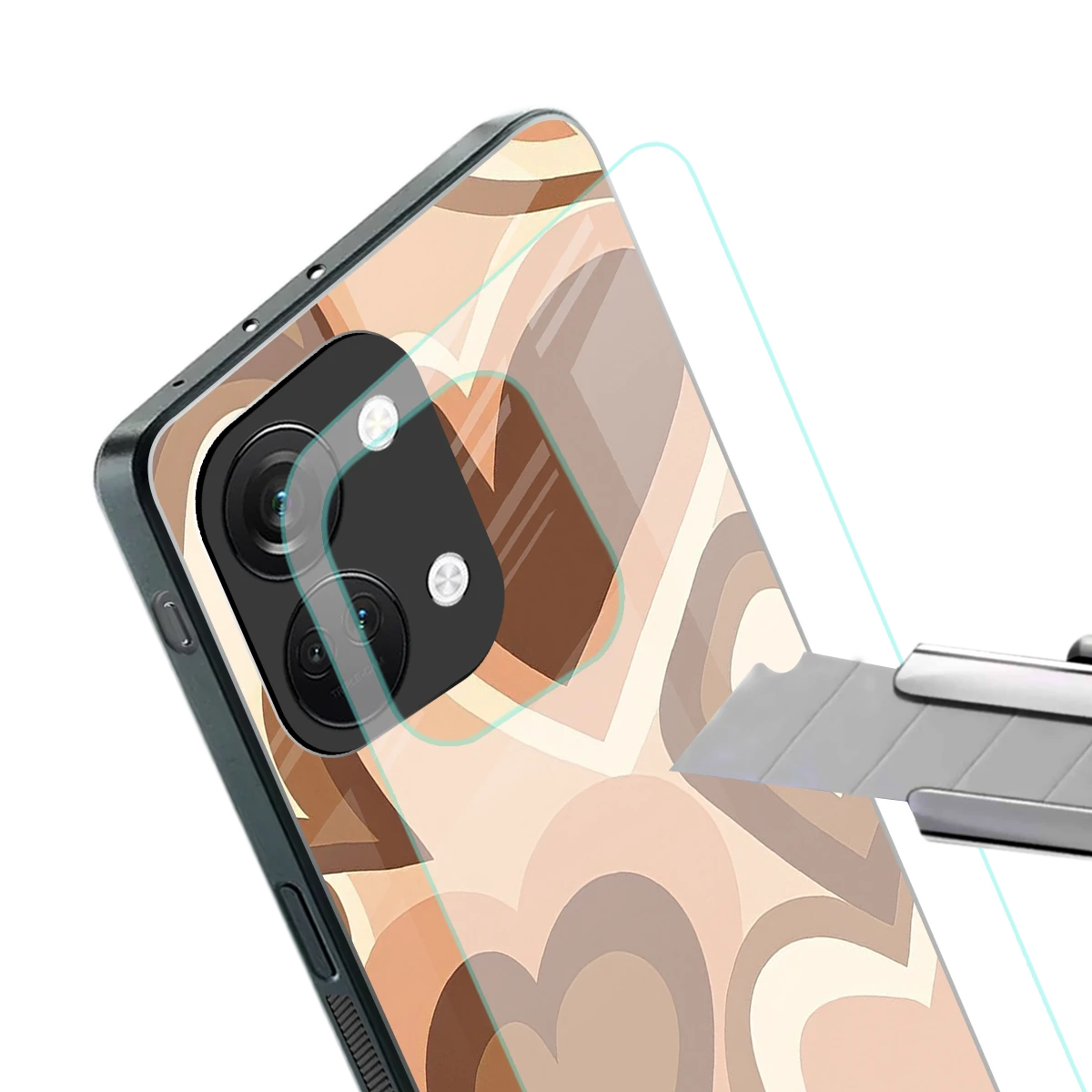 Cocoa Heartbeat stylish phone case for oneplus nord 3 | glossy glass and slim fit