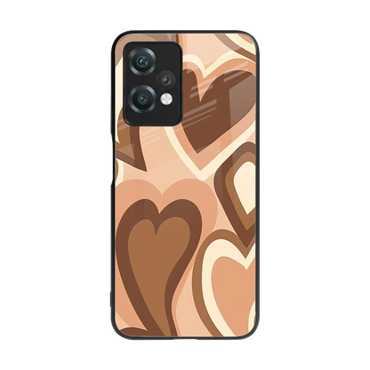 Cocoa Heartbeat back phone cover | glass case for oneplus nord ce 2 lite