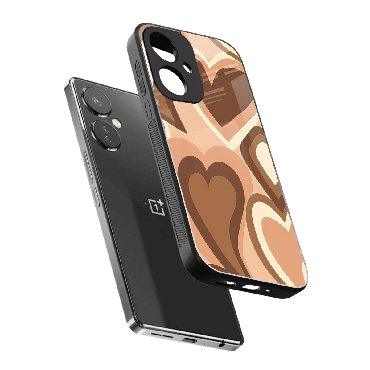 Cocoa Heartbeat sleek oneplus nord ce 3 cover with tempered glass back and TPU edges