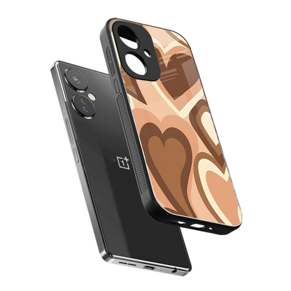 Cocoa Heartbeat sleek oneplus nord ce 3 cover with tempered glass back and TPU edges