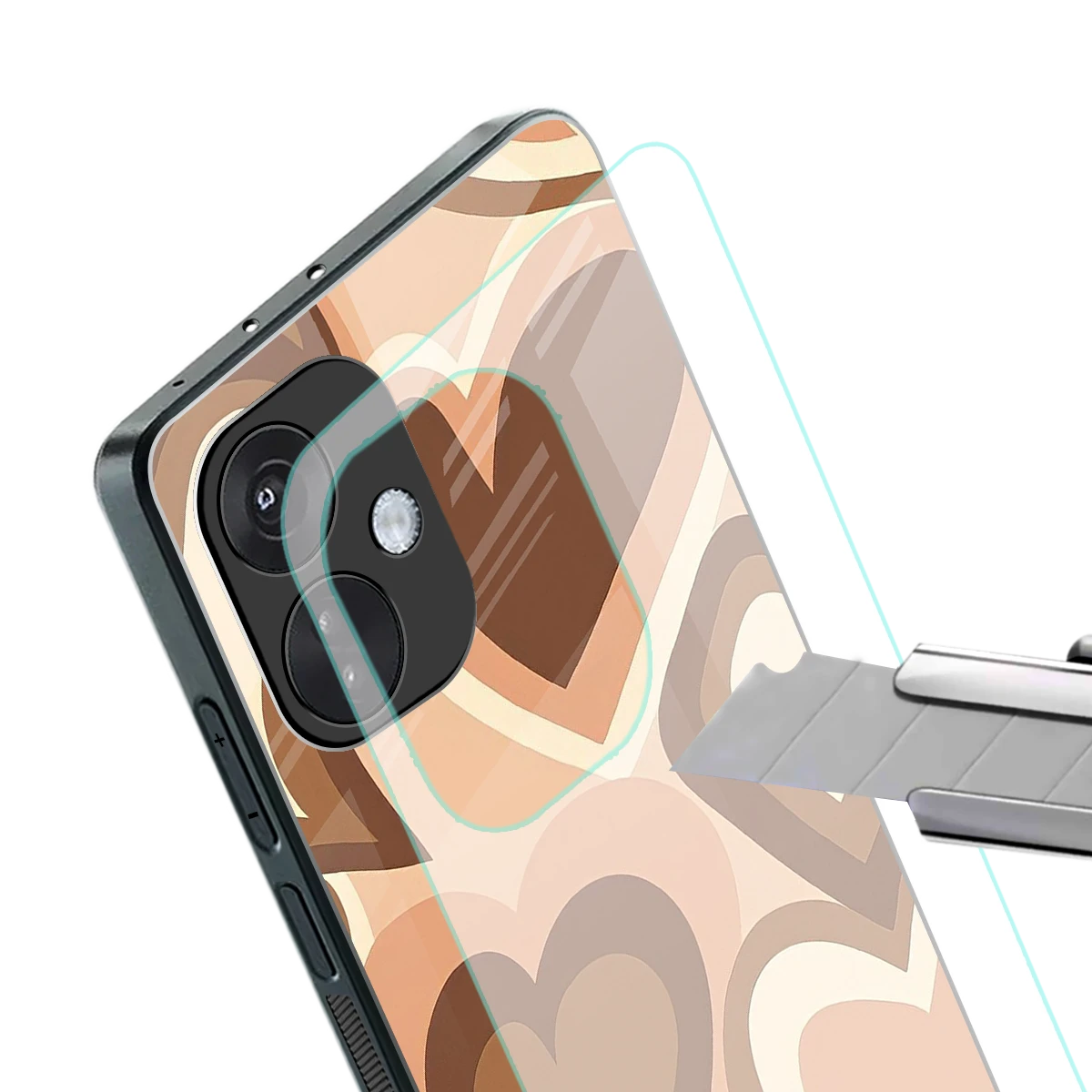 Cocoa Heartbeat stylish phone case for oneplus nord ce 3 | glossy glass and slim fit