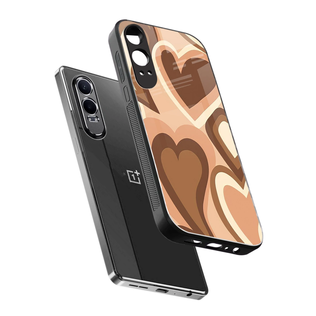 Cocoa Heartbeat sleek oneplus nord ce 4 lite cover with tempered glass back and TPU edges