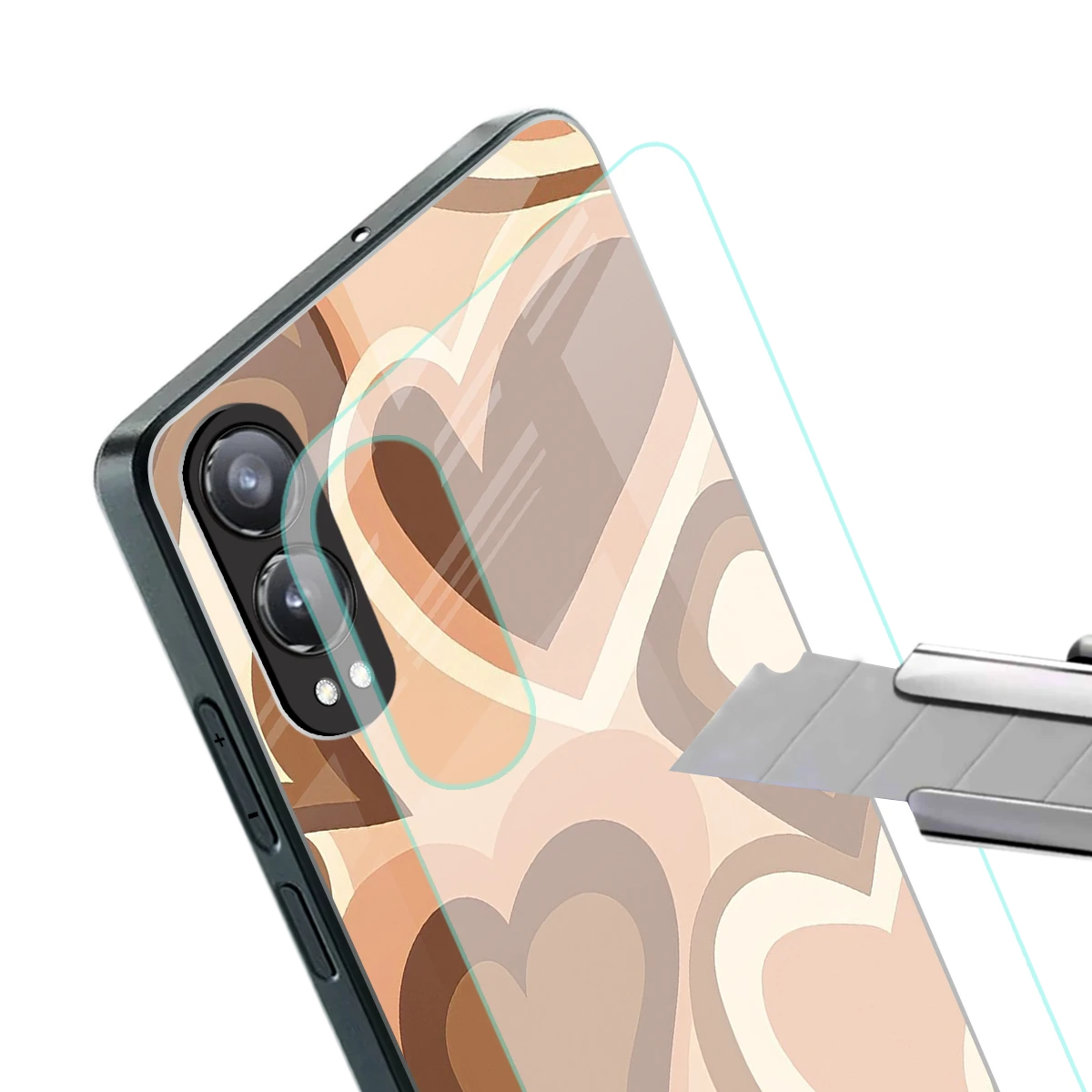 Cocoa Heartbeat stylish phone case for oneplus nord ce 4 lite | glossy glass and slim fit