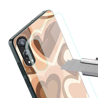 Cocoa Heartbeat stylish phone case for oneplus nord ce 4 lite | glossy glass and slim fit