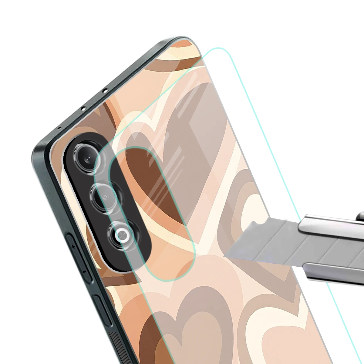 Cocoa Heartbeat stylish phone case for oneplus nord ce 4 | glossy glass and slim fit