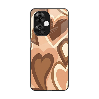 Cocoa Heartbeat back phone cover | glass case for oneplus nord ce 3 lite
