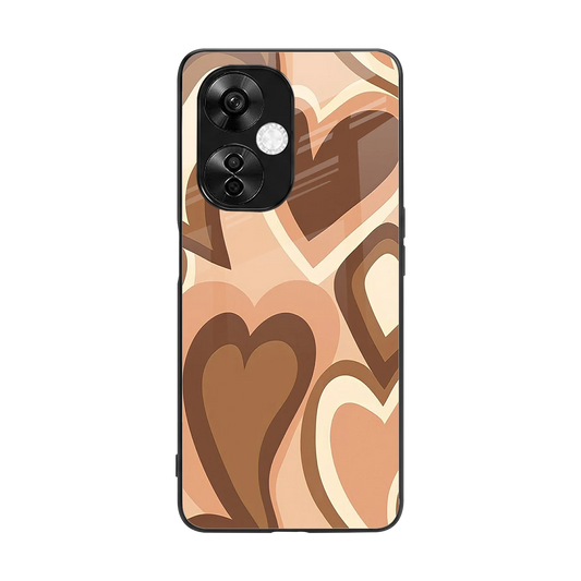 Cocoa Heartbeat back phone cover | glass case for oneplus nord ce 3 lite