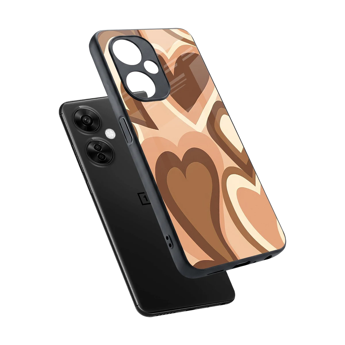 Cocoa Heartbeat sleek oneplus nord ce 3 lite cover with tempered glass back and TPU edges