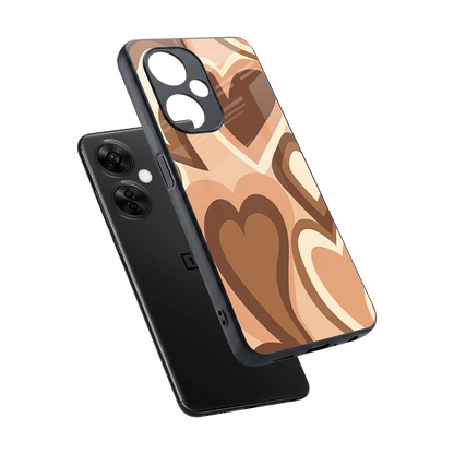 Cocoa Heartbeat sleek oneplus nord ce 3 lite cover with tempered glass back and TPU edges