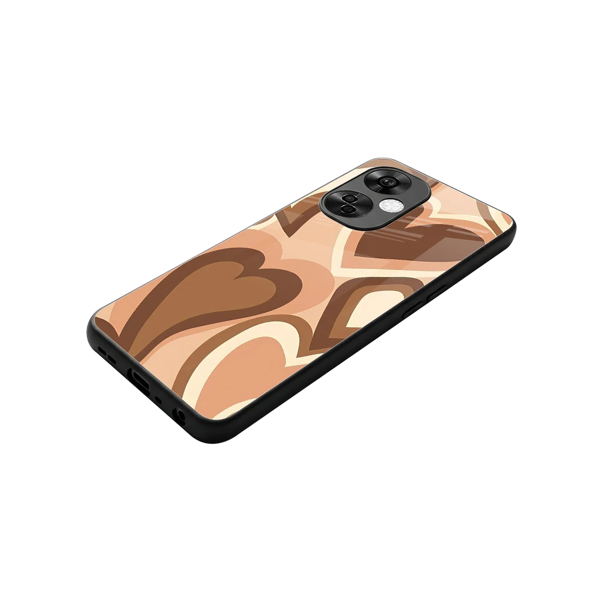 Cocoa Heartbeat stylish phone case for oneplus nord ce 3 lite | glossy glass and slim fit