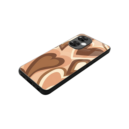 Cocoa Heartbeat stylish phone case for oneplus nord ce 3 lite | glossy glass and slim fit