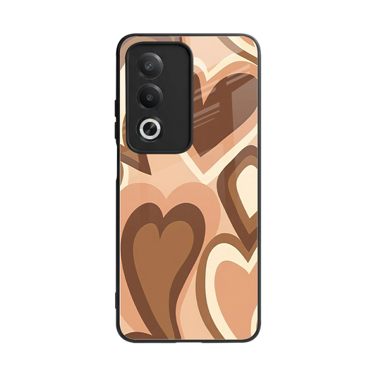 Cocoa Heartbeat back phone cover | glass case for oppo a3 pro