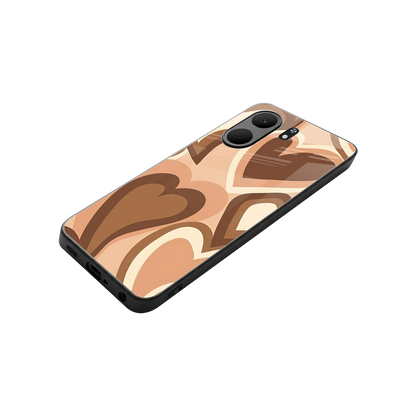 Cocoa Heartbeat stylish phone case for oppo a5x 5g | glossy glass and slim fit