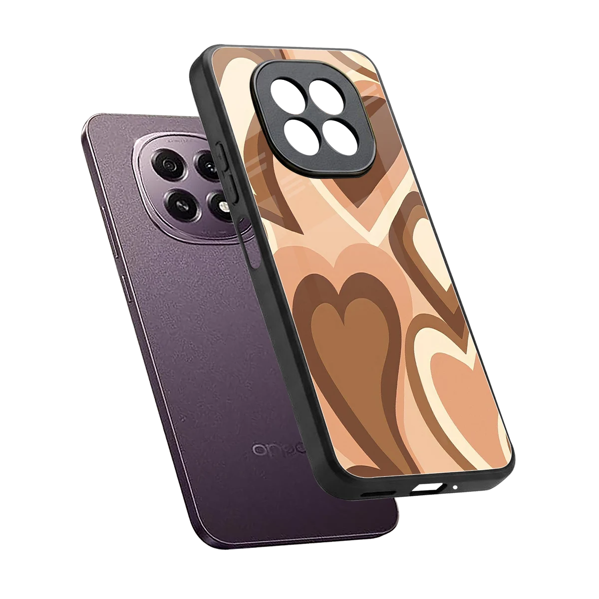 Cocoa Heartbeat sleek oppo f29 5g cover with tempered glass back and TPU edges