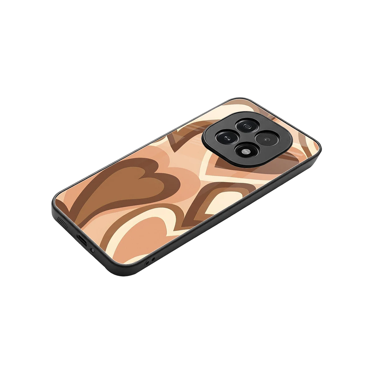 Cocoa Heartbeat stylish phone case for oppo f29 5g | glossy glass and slim fit