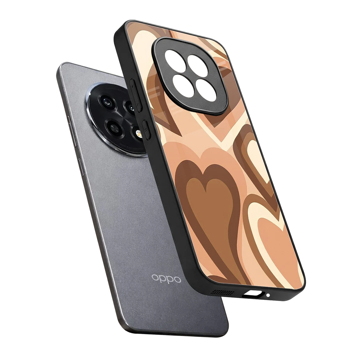 Cocoa Heartbeat sleek oppo f29 pro 5g cover with tempered glass back and TPU edges