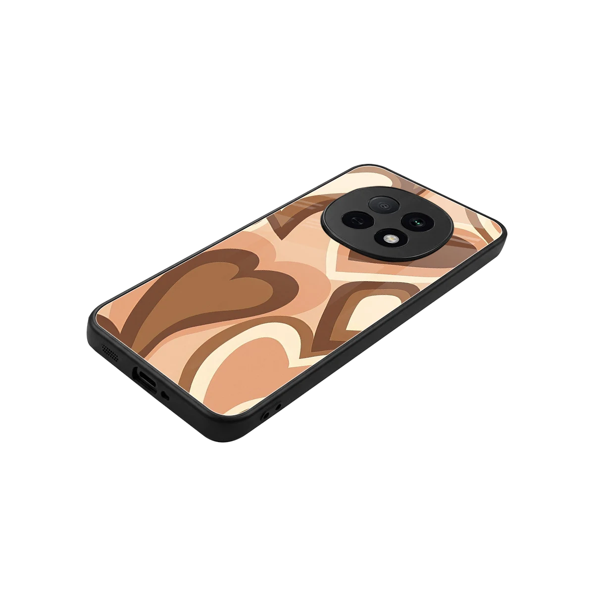 Cocoa Heartbeat stylish phone case for oppo f29 pro 5g | glossy glass and slim fit