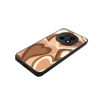 Cocoa Heartbeat stylish phone case for oppo f29 pro 5g | glossy glass and slim fit